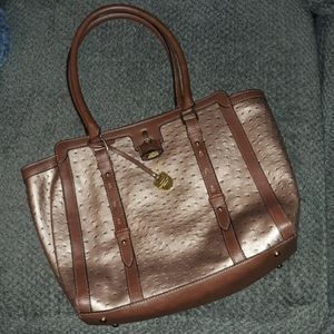 NWOT LONDON FOG Ostrich Embossed Tote!